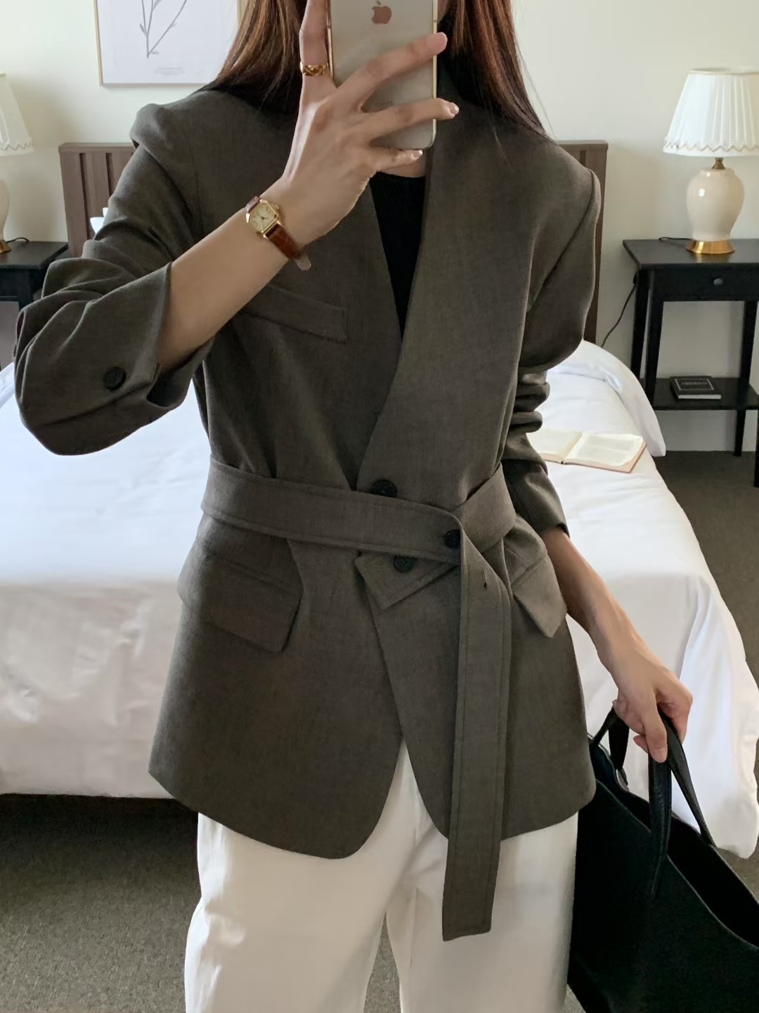 JOURNAL東大門㊣代購女士新品人氣熱賣真品時尚西裝西服含腰繩JOURNAL西裝/西服圖色2