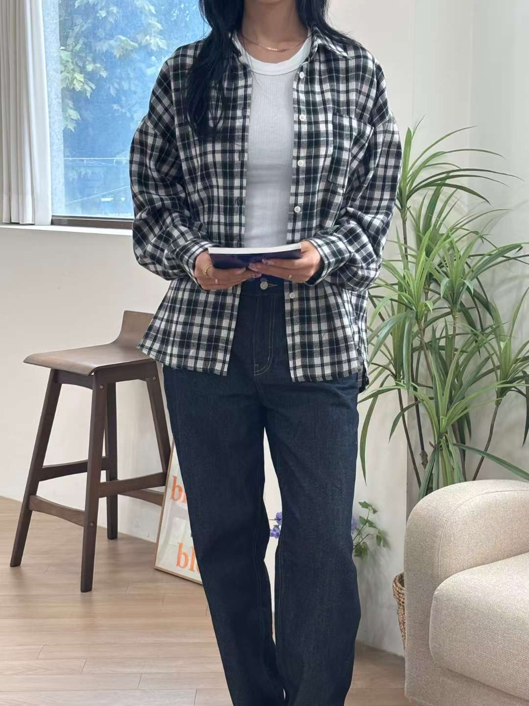 YANGPA東大門㊣直郵女士新款人氣熱賣推薦時尚襯衫蕾絲衫寬松YANGPA襯衫/蕾絲衫圖色2