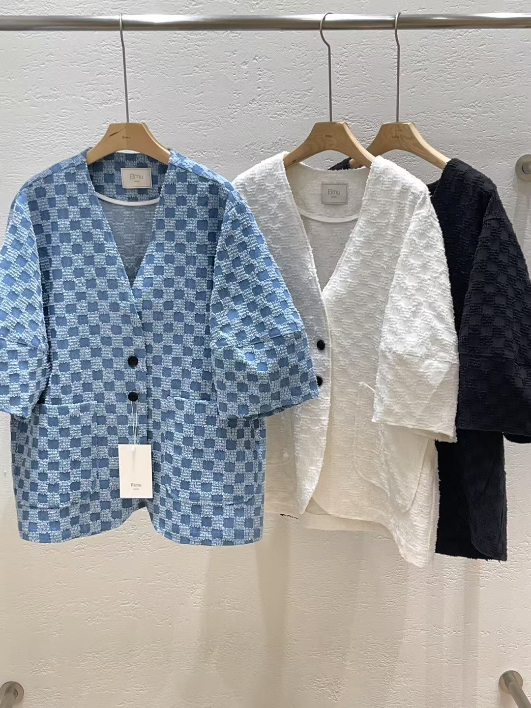 ELMU東大門㊣實拍女裝新品時尚職業真品推薦熱賣25秋冬夾克ELMU夾克圖色3左三色