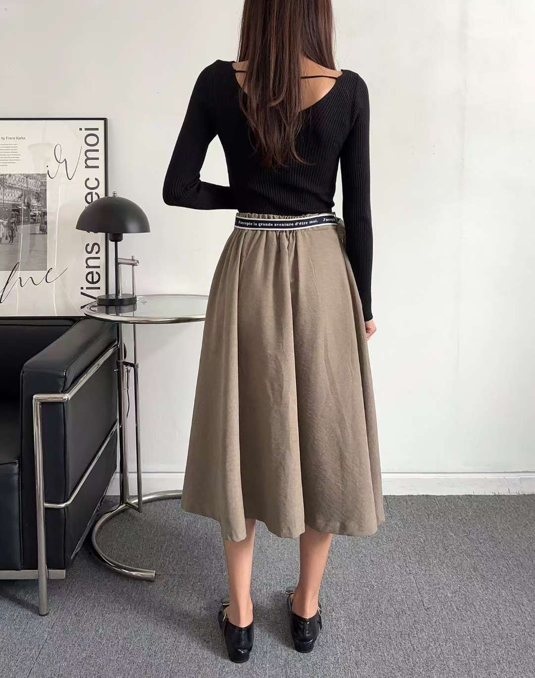 MINK DESIGN東大門㊣實拍女士新款休閑時尚真品推薦25秋冬長裙MINK DESIGN長裙