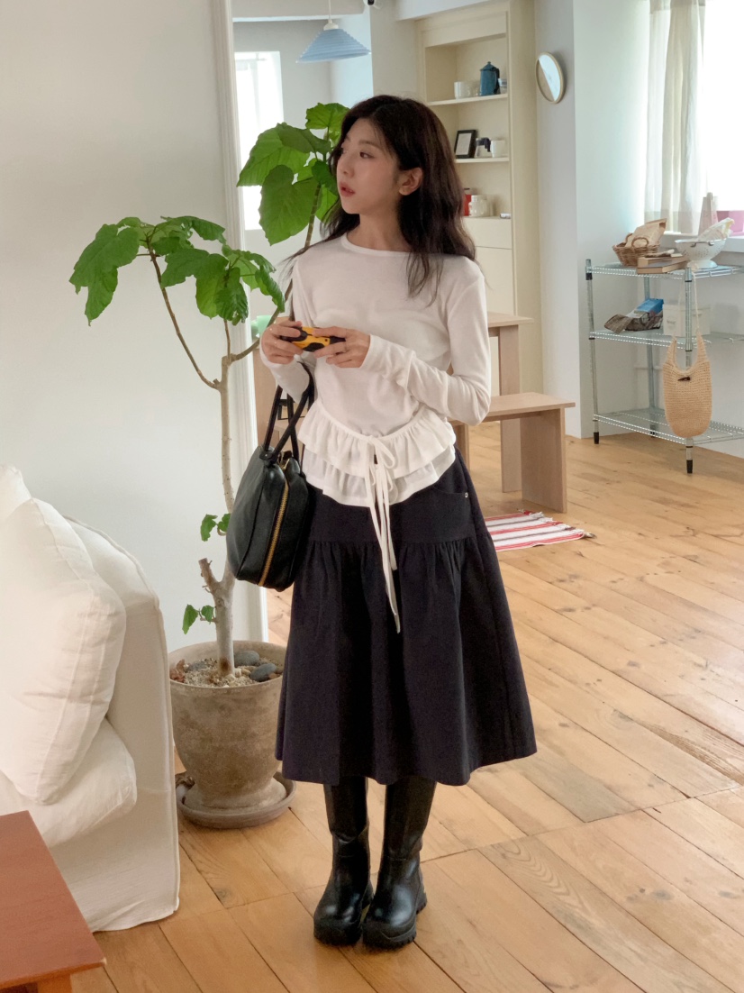 BEFORE SUNRISE韓國直郵㊣女士新款25秋冬休閑半身裙中短裙BEFORE SUNRISE半身裙/中短裙