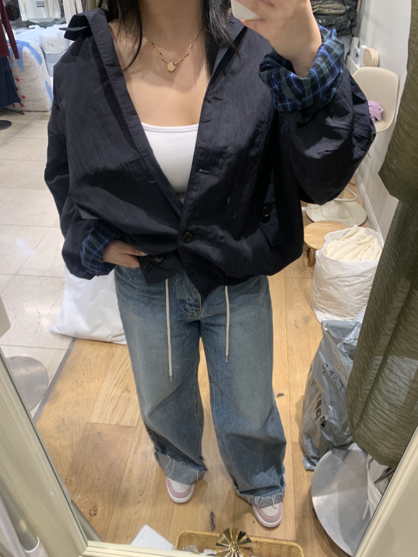 DE GO YOU東大門㊣直郵女裝新款熱賣人氣25秋冬時尚夾克格紋DE GO YOU夾克