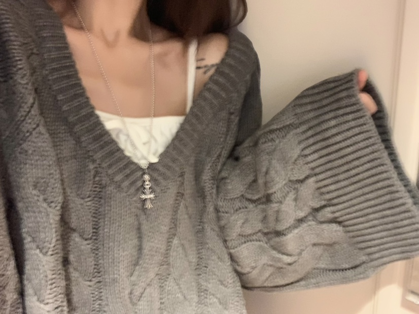 VIRKIN東大門㊣直郵女士新款真品時尚人氣針織衫雙面寬松開衫VIRKIN針織衫