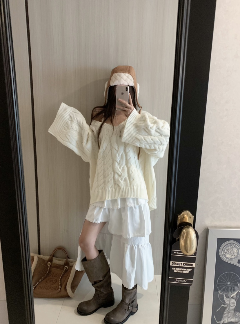 VIRKIN東大門㊣直郵女士新款真品時尚人氣針織衫雙面寬松開衫VIRKIN針織衫
