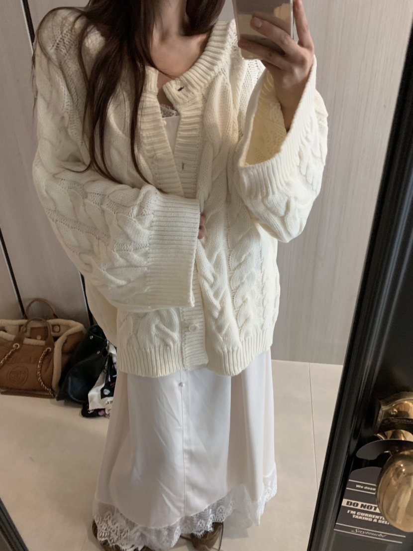 VIRKIN東大門㊣直郵女士新款真品時尚人氣針織衫雙面寬松開衫VIRKIN針織衫