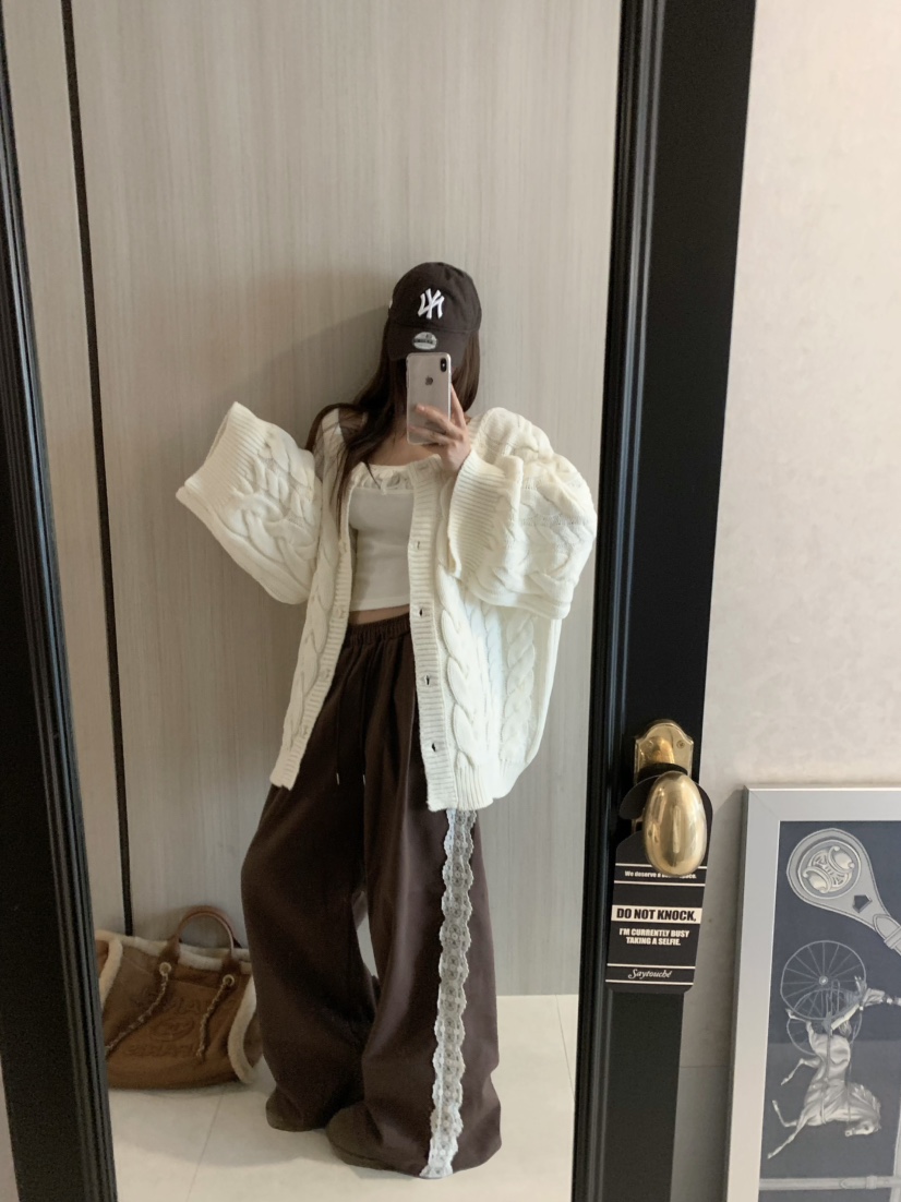 VIRKIN東大門㊣直郵女士新款真品時尚人氣針織衫雙面寬松開衫VIRKIN針織衫