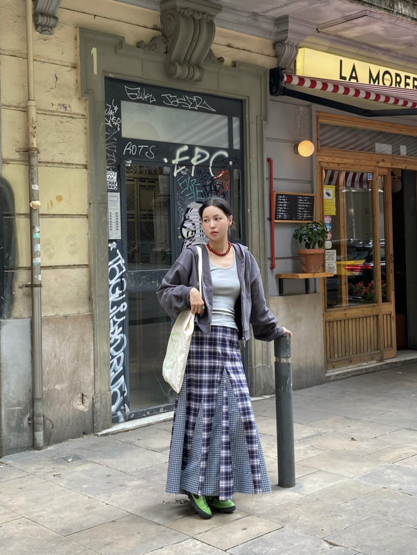 OUPPT韓國直郵㊣女裝新款時尚休閑25秋冬推薦真品熱賣人氣長裙OUPPT長裙
