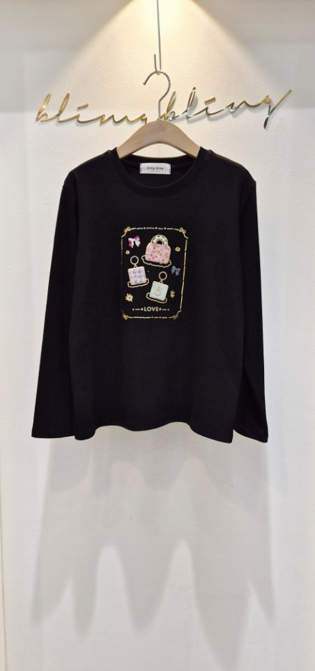 BLING BLING-S韓國代購㊣女裝新品休閑職業熱賣時尚長袖T恤BLING BLING-S長袖T恤