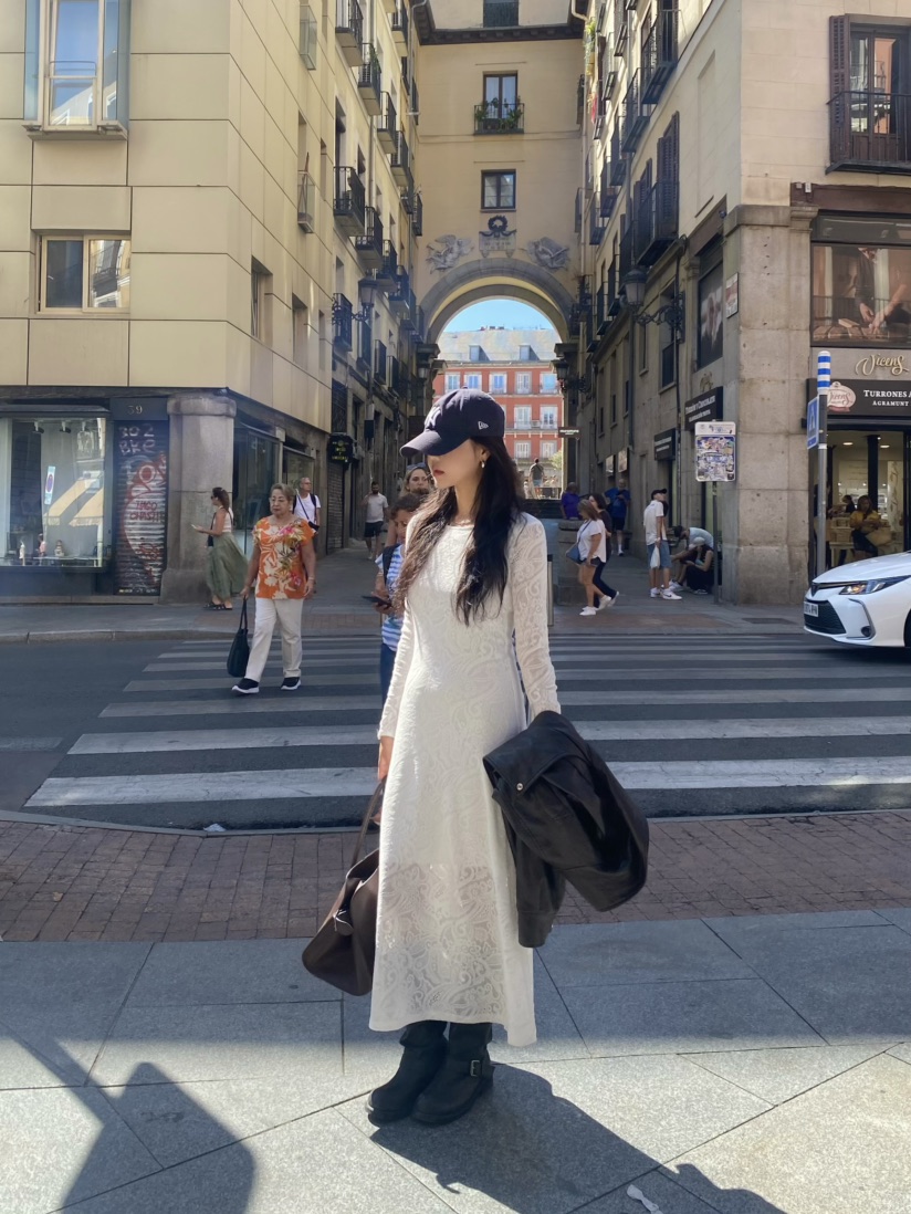 OUPPT東大門㊣直郵女士新款時尚休閑推薦職業連衣裙蕾絲長款OUPPT連衣裙