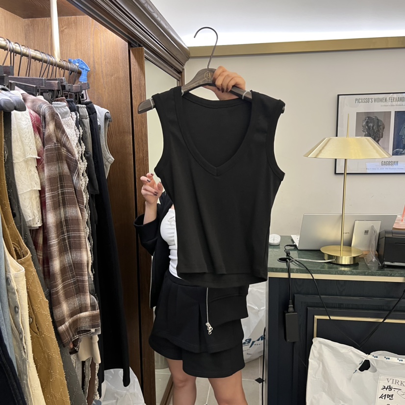 VIRKIN韓國代購㊣女裝新品推薦休閑職業熱賣人氣真品吊帶背心VIRKIN吊帶/背心圖色3