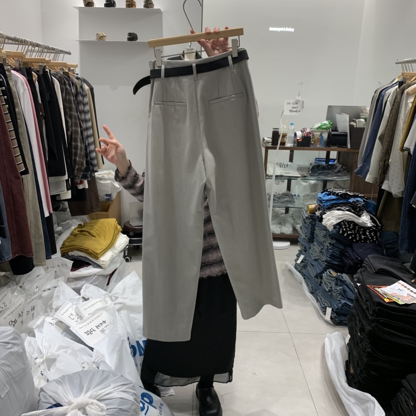 ANN MARGRET韓國直郵㊣女裝新款真品休閑褲不含腰帶羊毛GRETA.Y休閑褲