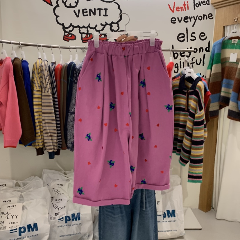 VENTI東大門㊣實拍女裝新品時尚職業25秋冬人氣熱賣休閑褲刺繡VENTI休閑褲