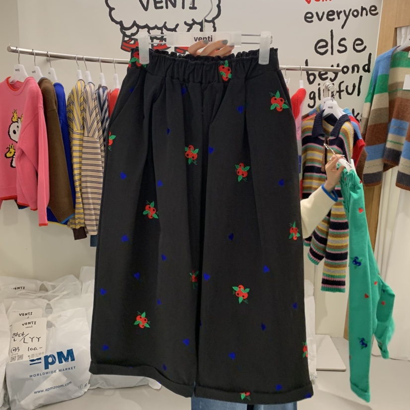 VENTI東大門㊣實拍女裝新品時尚職業25秋冬人氣熱賣休閑褲刺繡VENTI休閑褲圖色3