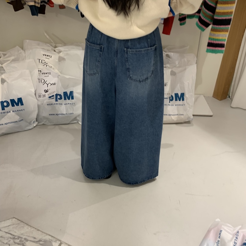 VENTI韓國代購㊣女裝新款職業推薦25秋冬休閑人氣牛仔褲含腰帶VENTI牛仔褲