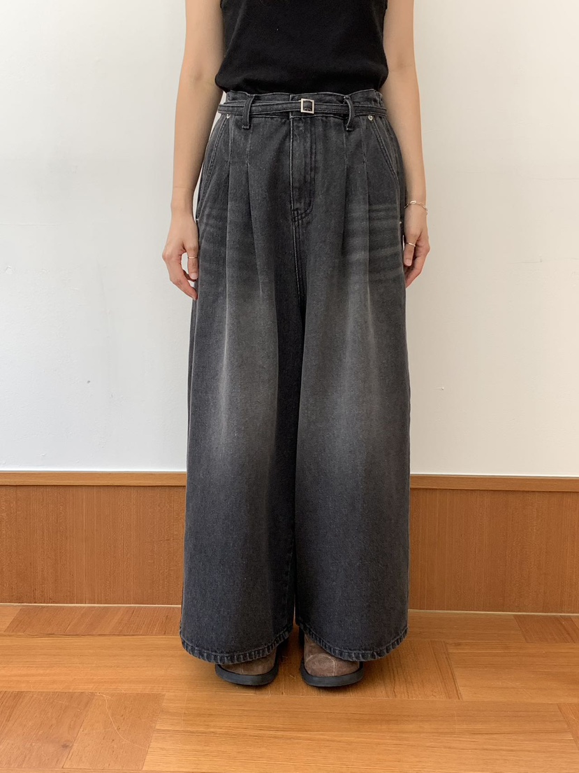 VENTI韓國代購㊣女裝新款職業推薦25秋冬休閑人氣牛仔褲含腰帶VENTI牛仔褲圖色2