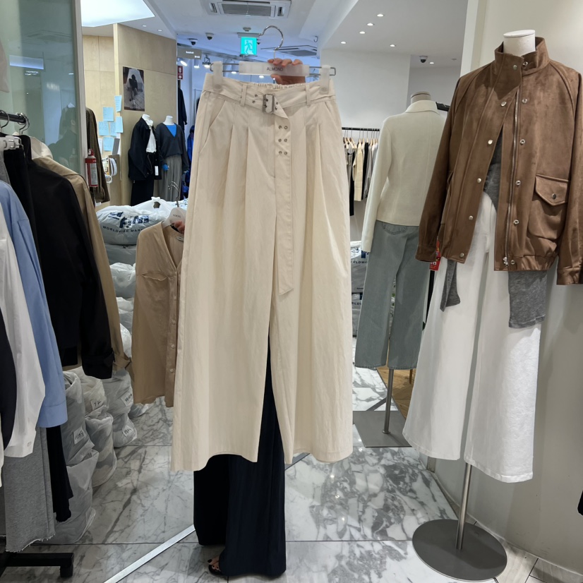 ALMOND韓國代購㊣女裝新品熱賣休閑人氣25秋冬休閑褲含腰帶ALMOND休閑褲圖色2
