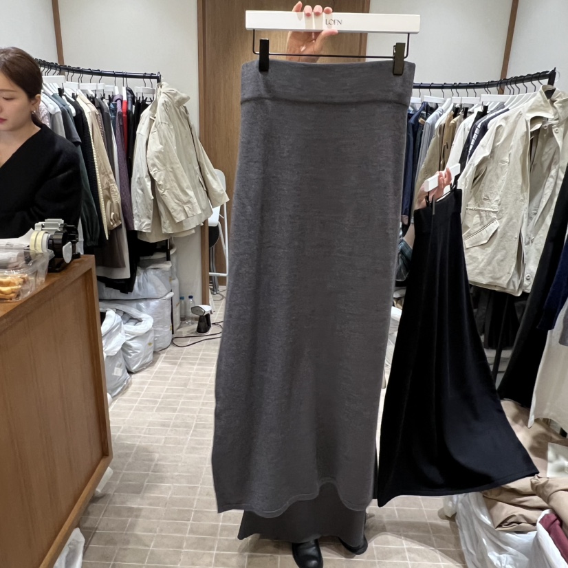 LOFN東大門㊣直郵女士新款休閑職業推薦真品人氣熱賣時尚長裙LOFN長裙圖色2