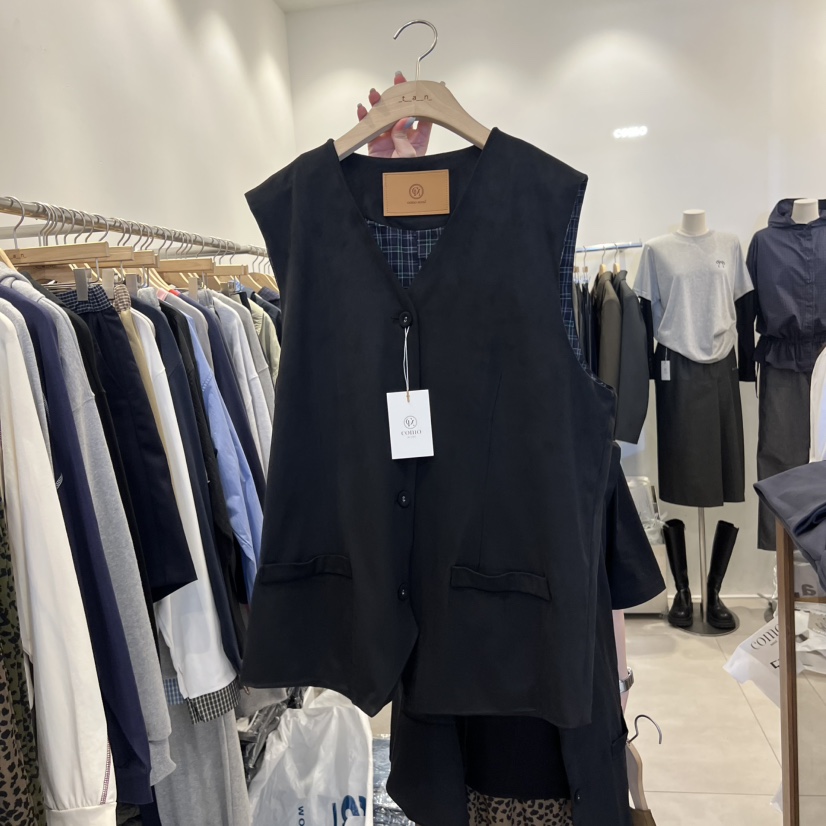 TAN&COMO韓國代購㊣女士新品休閑時尚職業熱賣馬甲絨面革tan-COMO馬甲圖色2