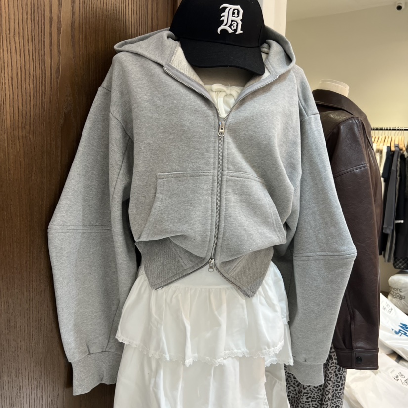 VIRKIN韓國直郵㊣女士新款時尚休閑真品熱賣夾克拉鏈連帽鏤空VIRKIN夾克圖色3