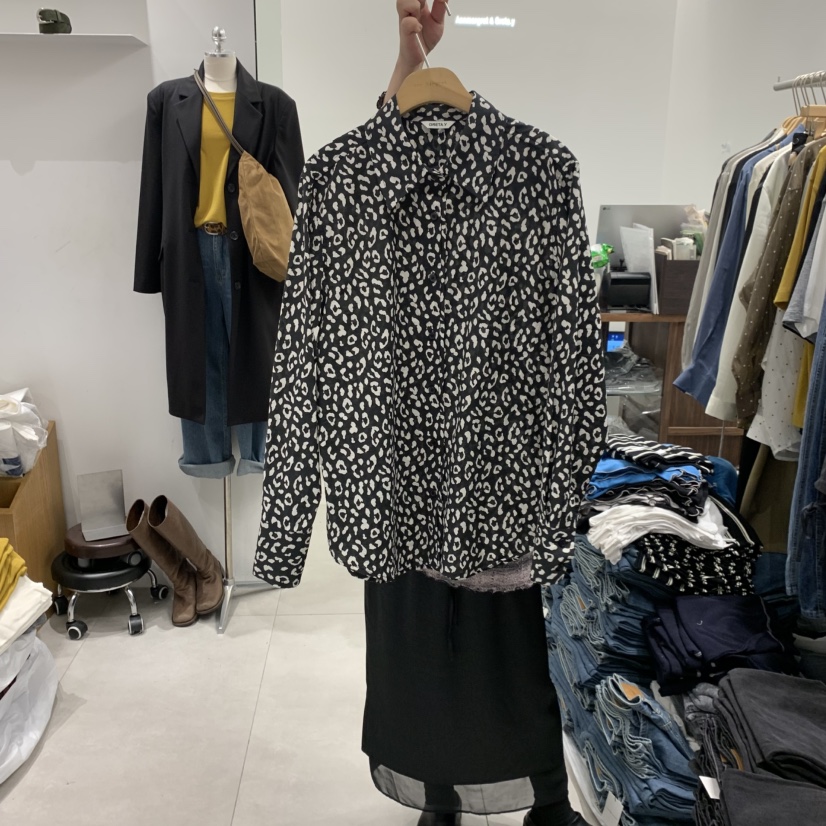 ANN MARGRET東大門㊣直郵女士新款推薦襯衫蕾絲衫豹紋GRETA.Y襯衫/蕾絲衫