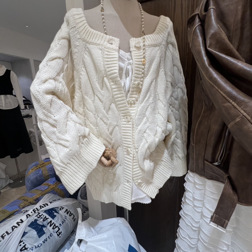 VIRKIN韓國直郵㊣女士新品25秋冬真品推薦毛衣雙面寬松開衫VIRKIN毛衣