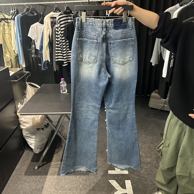 ELF-L韓國代購㊣女裝新品25秋冬休閑職業時尚推薦牛仔褲寬松PROJECT ELF/ELF-L牛仔褲