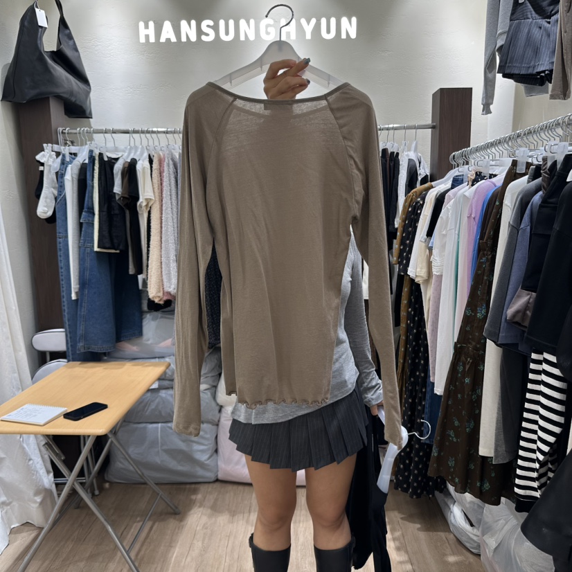 HANSUNGHYUN東大門㊣代購女裝新品人氣休閑時尚真品長袖T恤HANSUNGHYUN長袖T恤