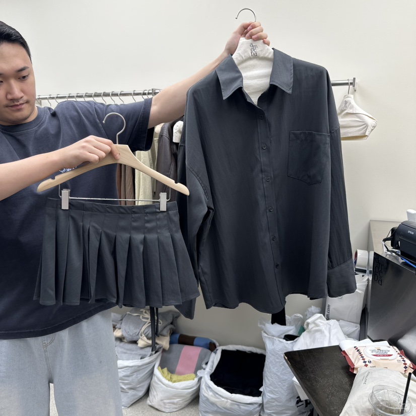AMOEBA韓國代購㊣女裝新款職業25秋冬真品休閑熱賣套裝兩件套AMOEBA套裝圖色2
