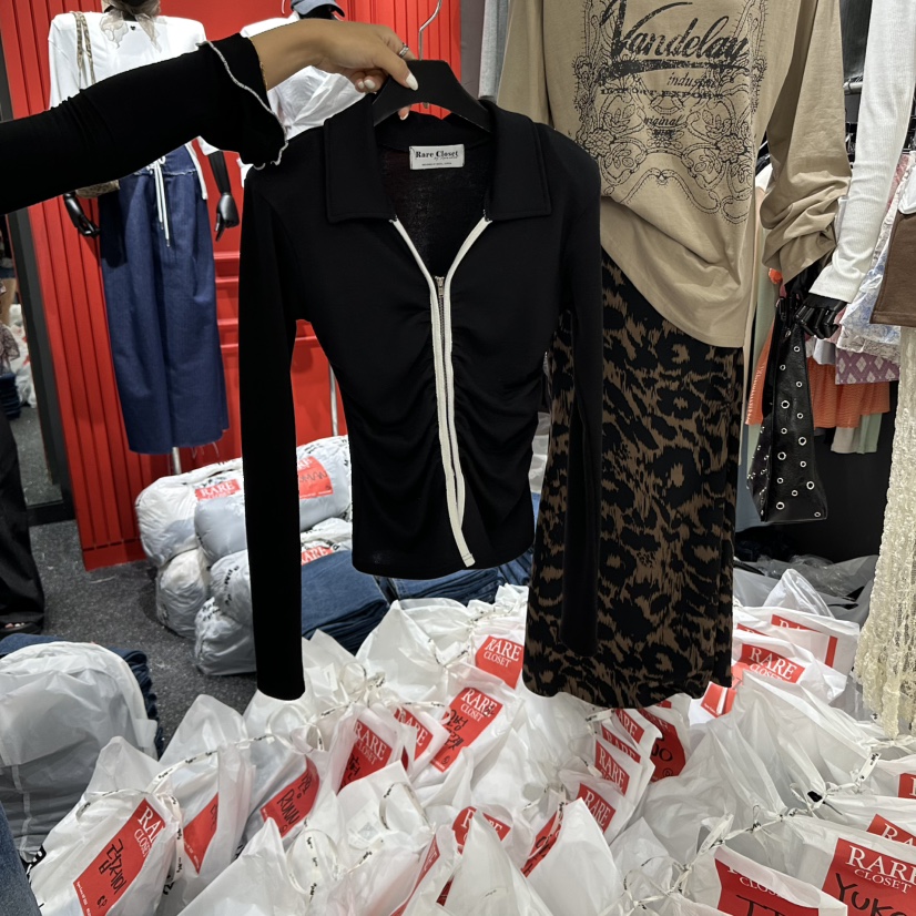 RARE CLOSET韓國直郵㊣女裝新品職業推薦25秋冬針織衫拉鏈RARE CLOSET針織衫圖色3