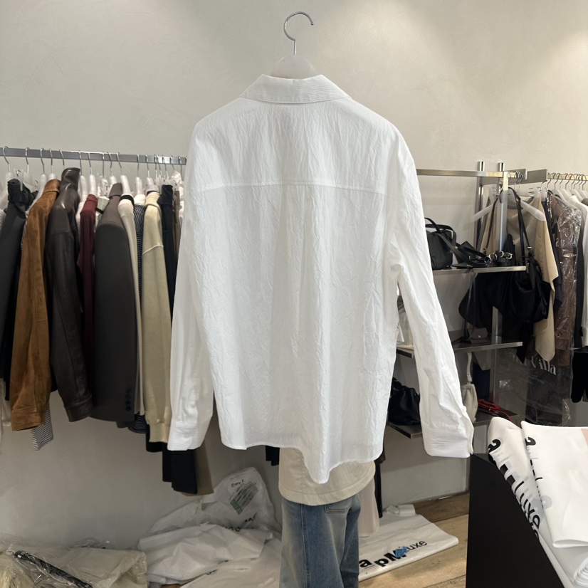 CREAM VILLA韓國代購㊣女士新品25秋冬襯衫蕾絲衫不含腰帶褶皺CREAMVILLA襯衫/蕾絲衫