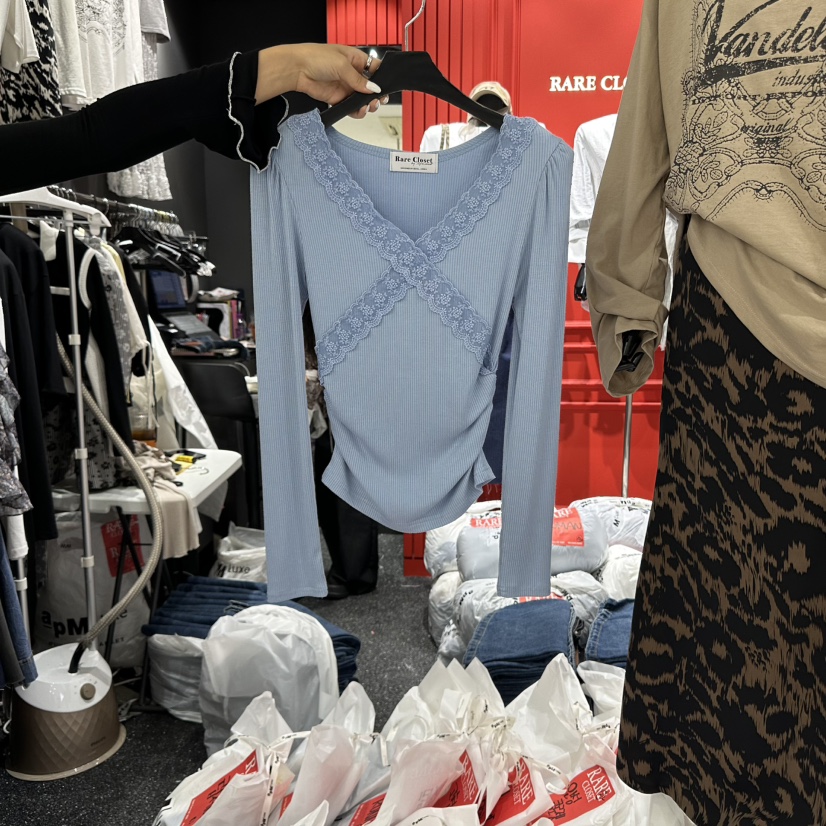 RARE CLOSET東大門㊣代購女士新款真品熱賣人氣25秋冬長袖T恤RARE CLOSET長袖T恤圖色2