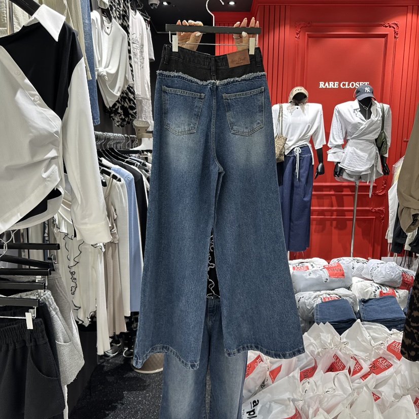 RARE CLOSET東大門㊣代購女士新品真品休閑25秋冬人氣牛仔褲RARE CLOSET牛仔褲