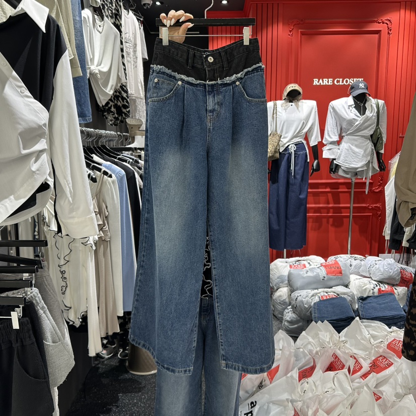 RARE CLOSET東大門㊣代購女士新品真品休閑25秋冬人氣牛仔褲RARE CLOSET牛仔褲