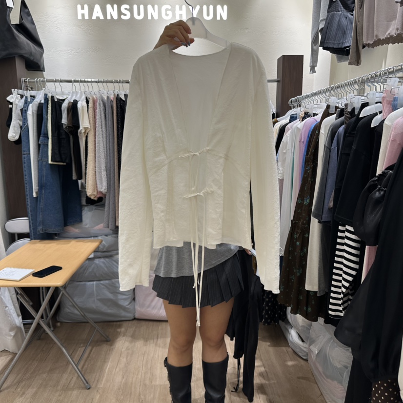 HANSUNGHYUN東大門㊣實拍女裝新款職業休閑25秋冬襯衫蕾絲衫HANSUNGHYUN襯衫/蕾絲衫