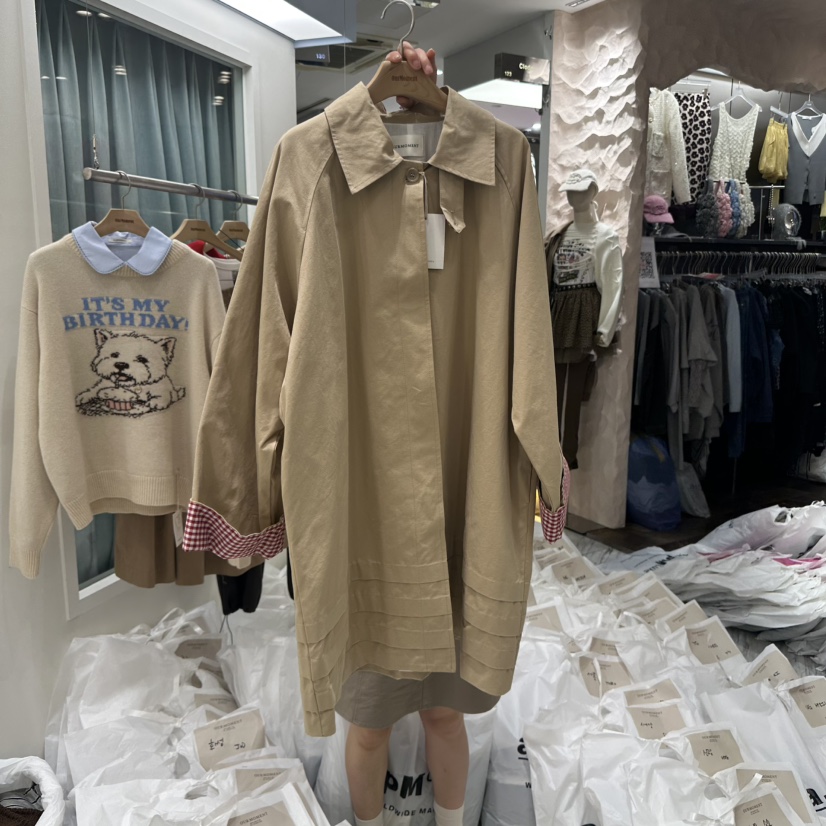 OURMOMENT東大門㊣實拍女士新品推薦25秋冬時尚職業長款風衣OURMOMENT長款風衣