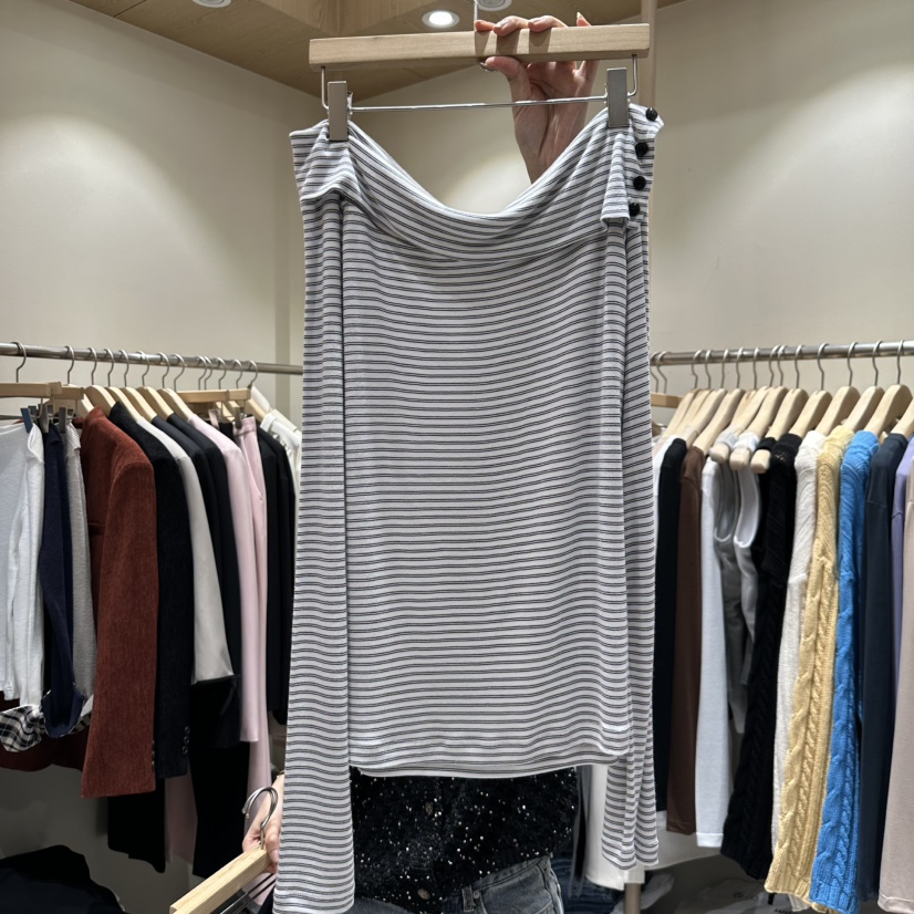 VINTAGE VIBE東大門㊣實拍女士新品休閑真品人氣長袖T恤露肩VINTAGE VIBE長袖T恤圖色3