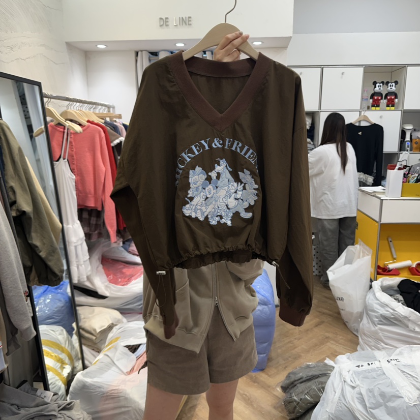 DE LINE東大門㊣代購女士新品25秋冬真品推薦時尚衛衣連帽衫DE LINE衛衣圖色2