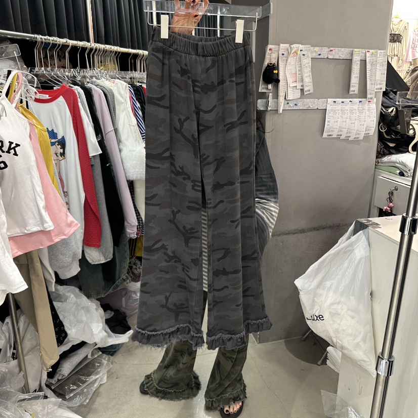 MOMAZU韓國代購㊣女裝新品休閑職業時尚人氣熱賣休閑褲迷彩MOMAZU休閑褲