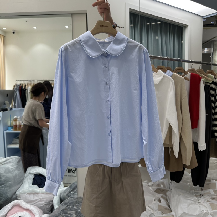 OURMOMENT東大門㊣實拍女士新品推薦人氣時尚熱賣襯衫蕾絲衫OURMOMENT襯衫/蕾絲衫圖色2