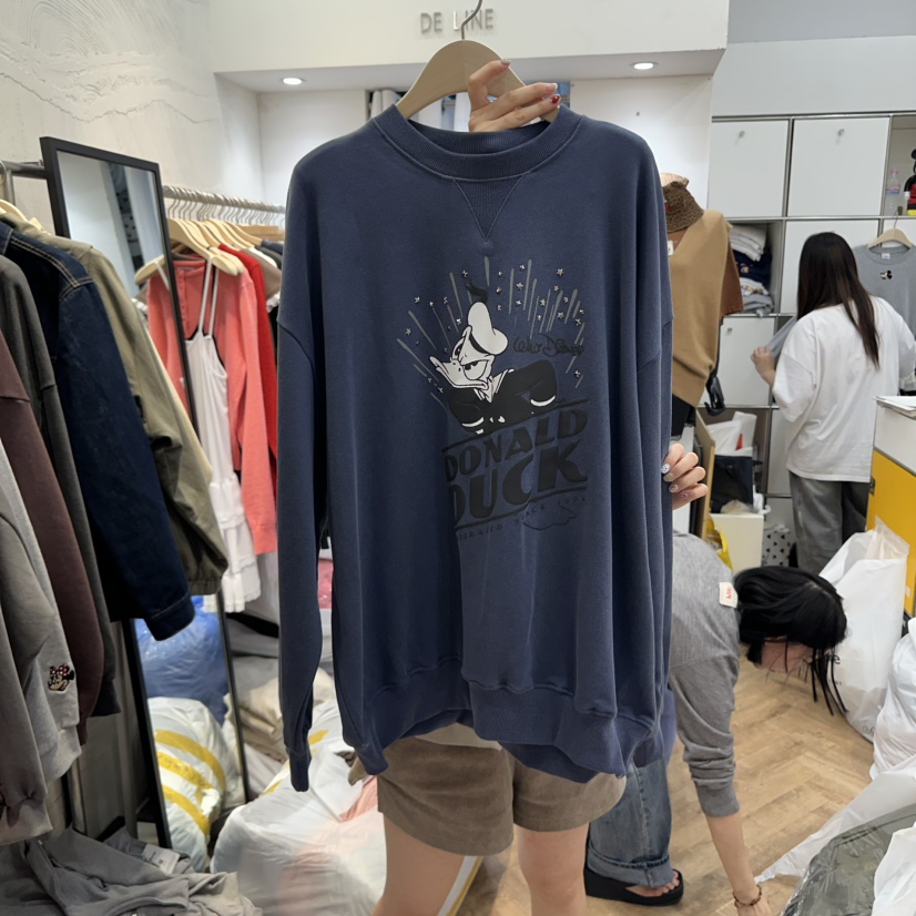 DE LINE東大門㊣直郵女士新款25秋冬真品職業推薦人氣衛衣鴨DE LINE衛衣圖色2