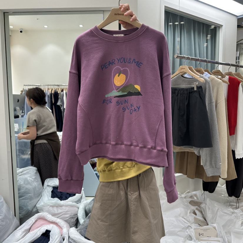 OURMOMENT東大門㊣實拍女士新品推薦真品休閑25秋冬職業衛衣OURMOMENT衛衣圖色2