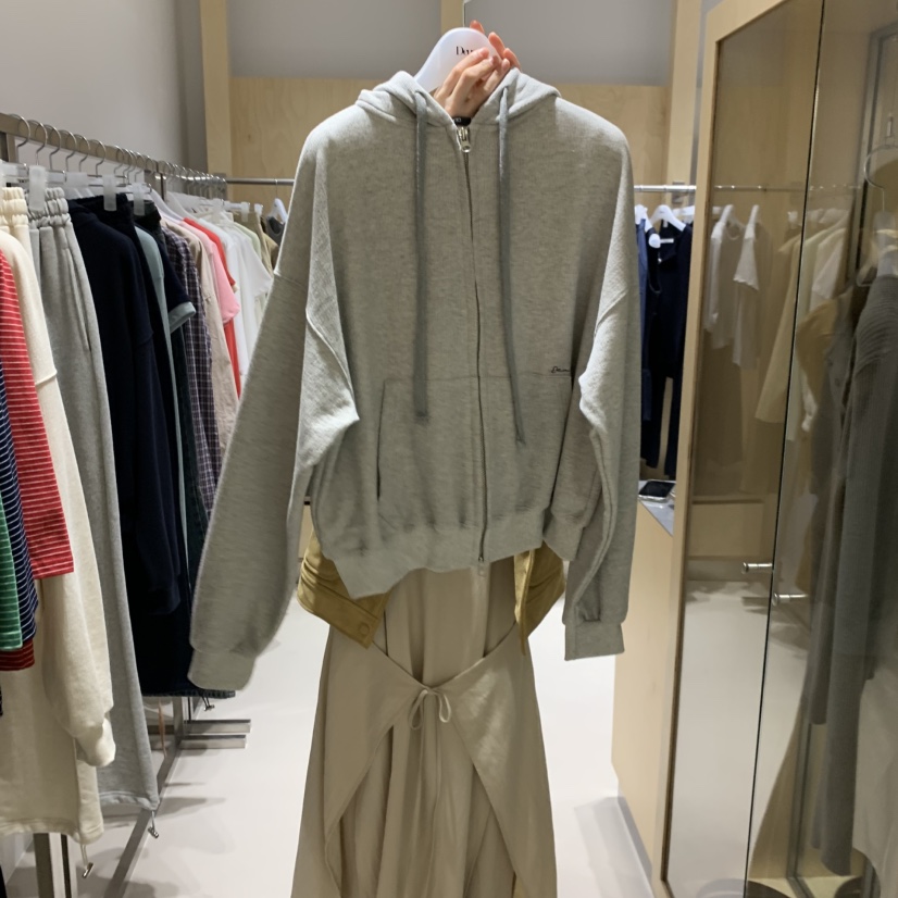 DEUO東大門㊣代購女士新品25秋冬休閑時尚熱賣衛衣連帽拉鏈衫DEUO衛衣圖色3