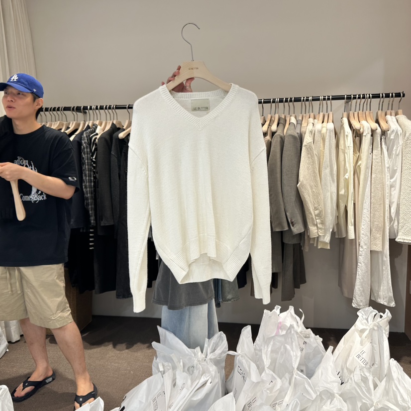 LE BUTTER韓國代購㊣女士新品25秋冬時尚熱賣職業針織衫羊絨LE BUTTER針織衫