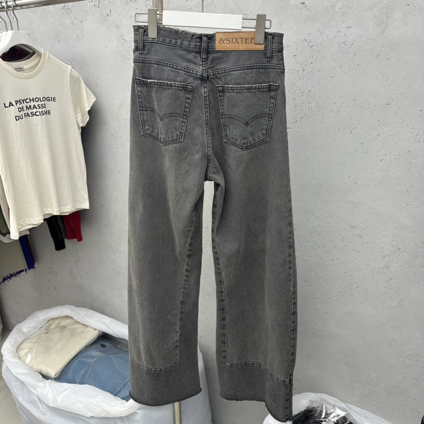 6PENCE-P韓國代購㊣女士新品人氣休閑真品25秋冬牛仔褲不含腰帶6PENCE-P牛仔褲