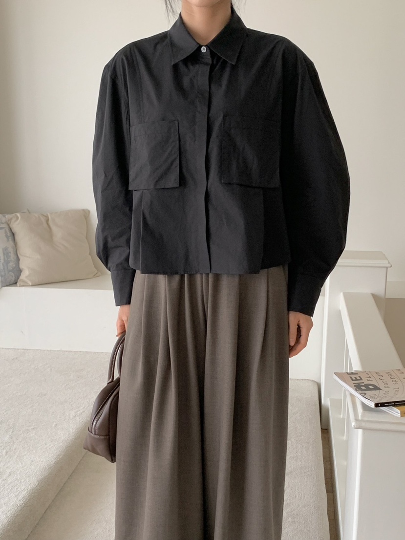 THE SIL韓國代購㊣女裝新品熱賣職業真品人氣襯衫蕾絲衫口袋THE SIL/1 2ILLY襯衫/蕾絲衫圖色2