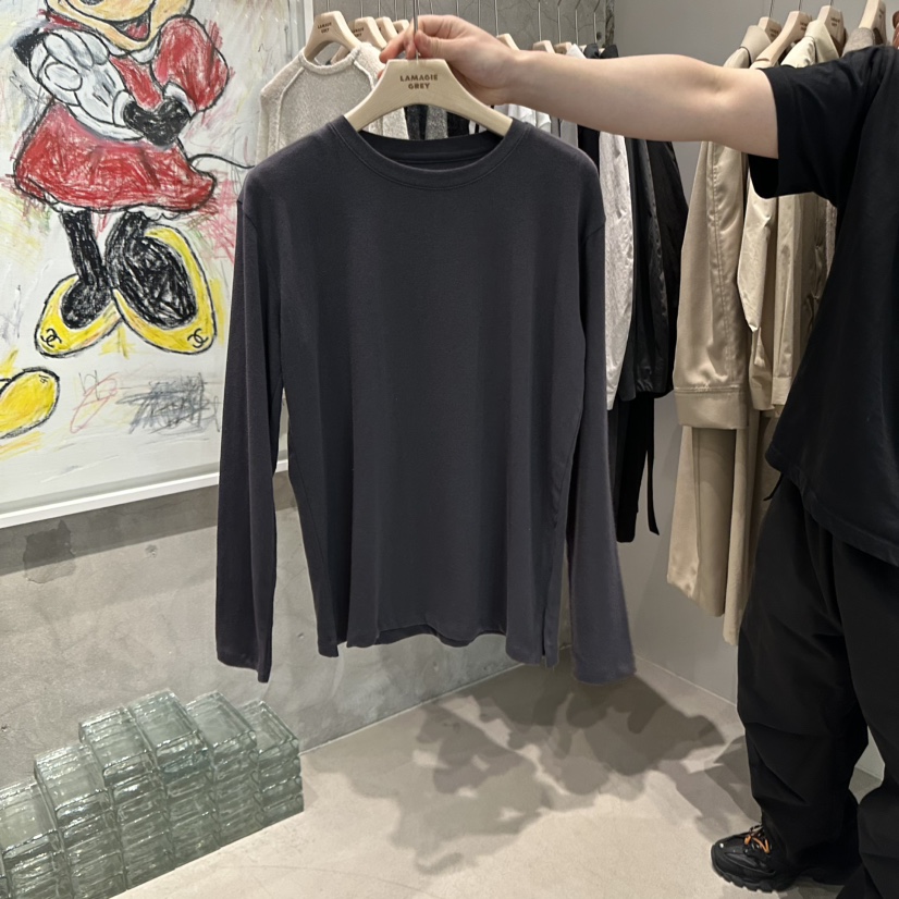 LAMAGIEPIE東大門㊣實拍女裝新品推薦人氣職業25秋冬長袖T恤LAMAGIE GREY長袖T恤圖色4