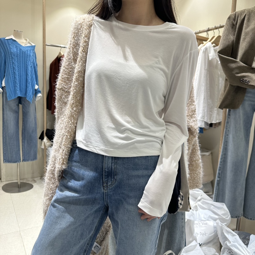 VINTAGE VIBE東大門㊣代購女士新品休閑推薦長袖T恤莫代爾VINTAGE VIBE長袖T恤