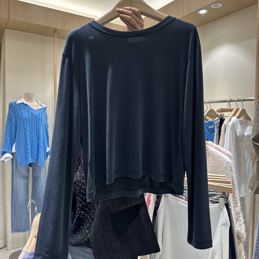 VINTAGE VIBE東大門㊣代購女士新品休閑推薦長袖T恤莫代爾VINTAGE VIBE長袖T恤圖色4