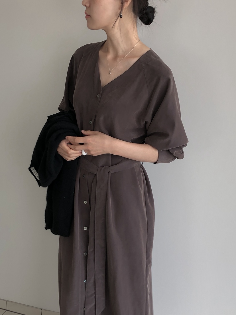 LONG PEAK東大門㊣直郵女士新品真品25秋冬職業連衣裙含腰帶LONG PEAK連衣裙