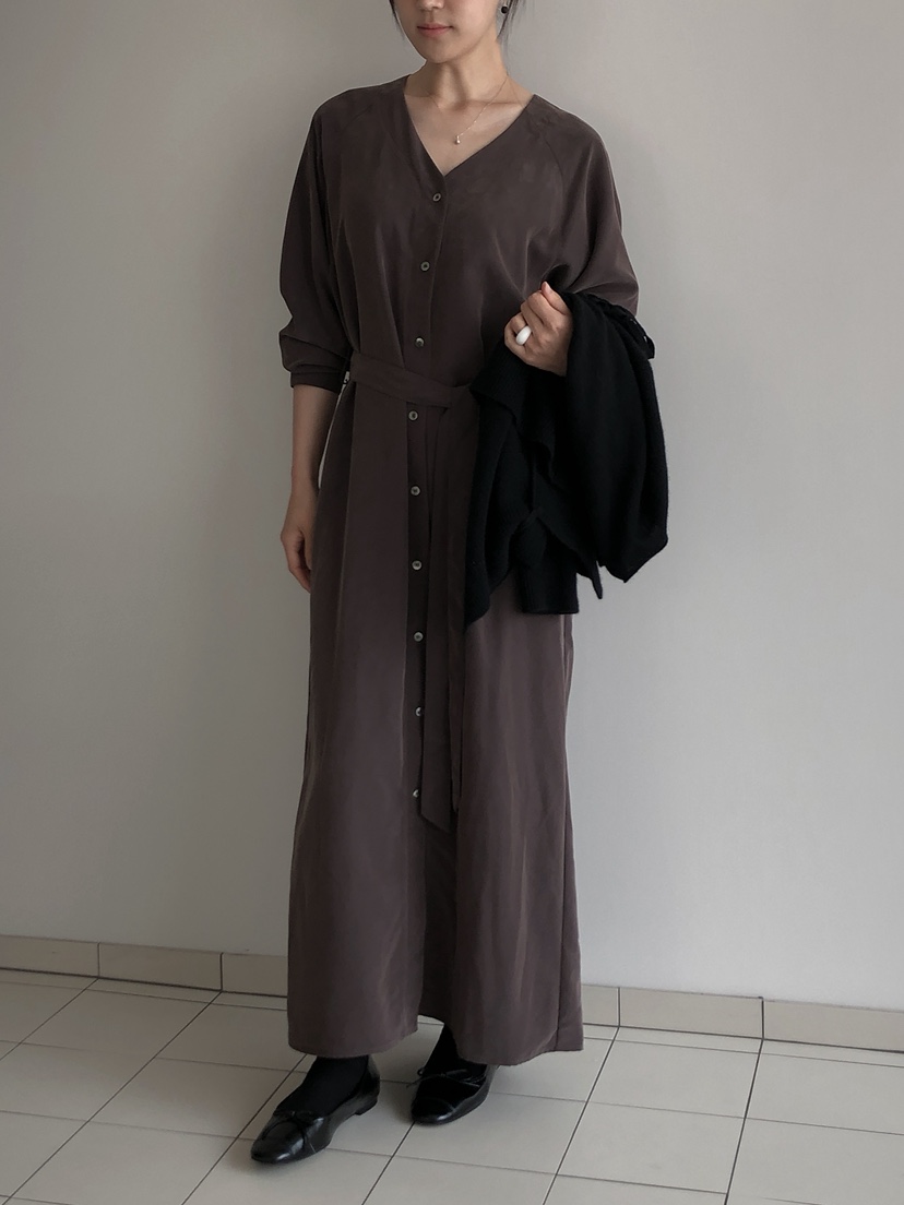 LONG PEAK東大門㊣直郵女士新品真品25秋冬職業連衣裙含腰帶LONG PEAK連衣裙